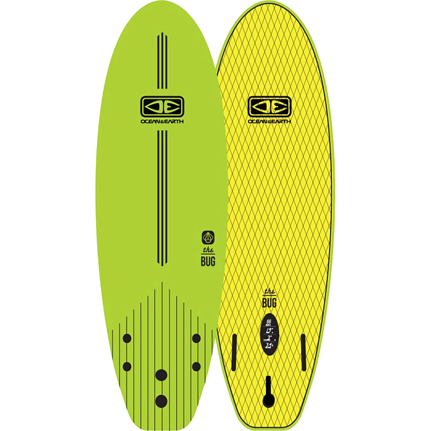 O&E THE BUG MINI SOFTBOARD 5'6" LIME 1 O&E THE BUG MINI SOFTBOARD 5'6" LIME