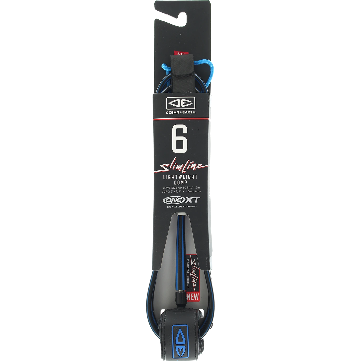 O&E SLIMLINE LIGHTWEIGHT COMP ONE-XT LEASH 6' BLU 1 O&E SLIMLINE LIGHTWEIGHT COMP ONE-XT LEASH 6' BLU