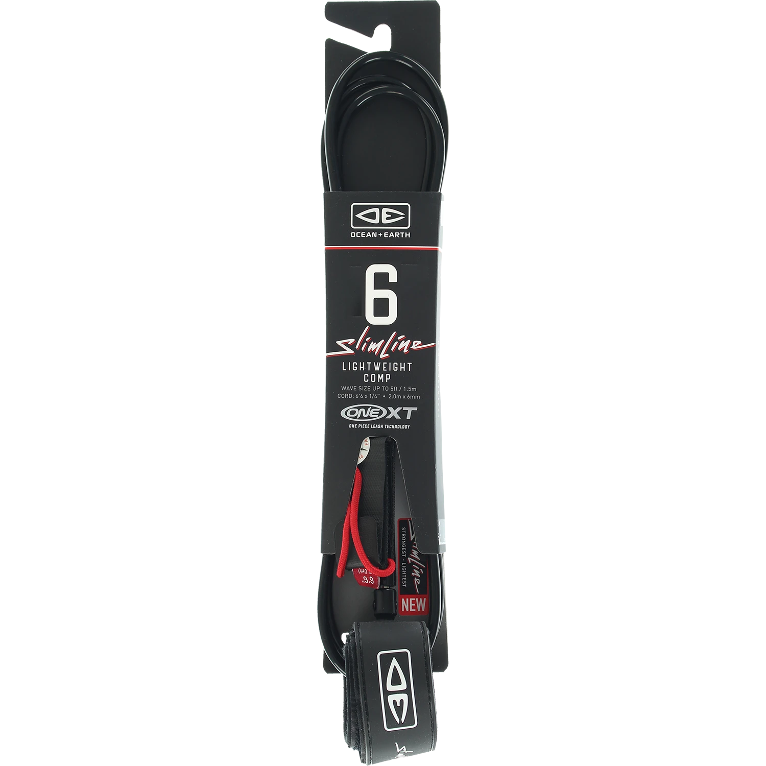 O&E SLIMLINE LIGHTWEIGHT COMP ONE-XT LEASH 6' BLK 1 O&E SLIMLINE LIGHTWEIGHT COMP ONE-XT LEASH 6' BLK