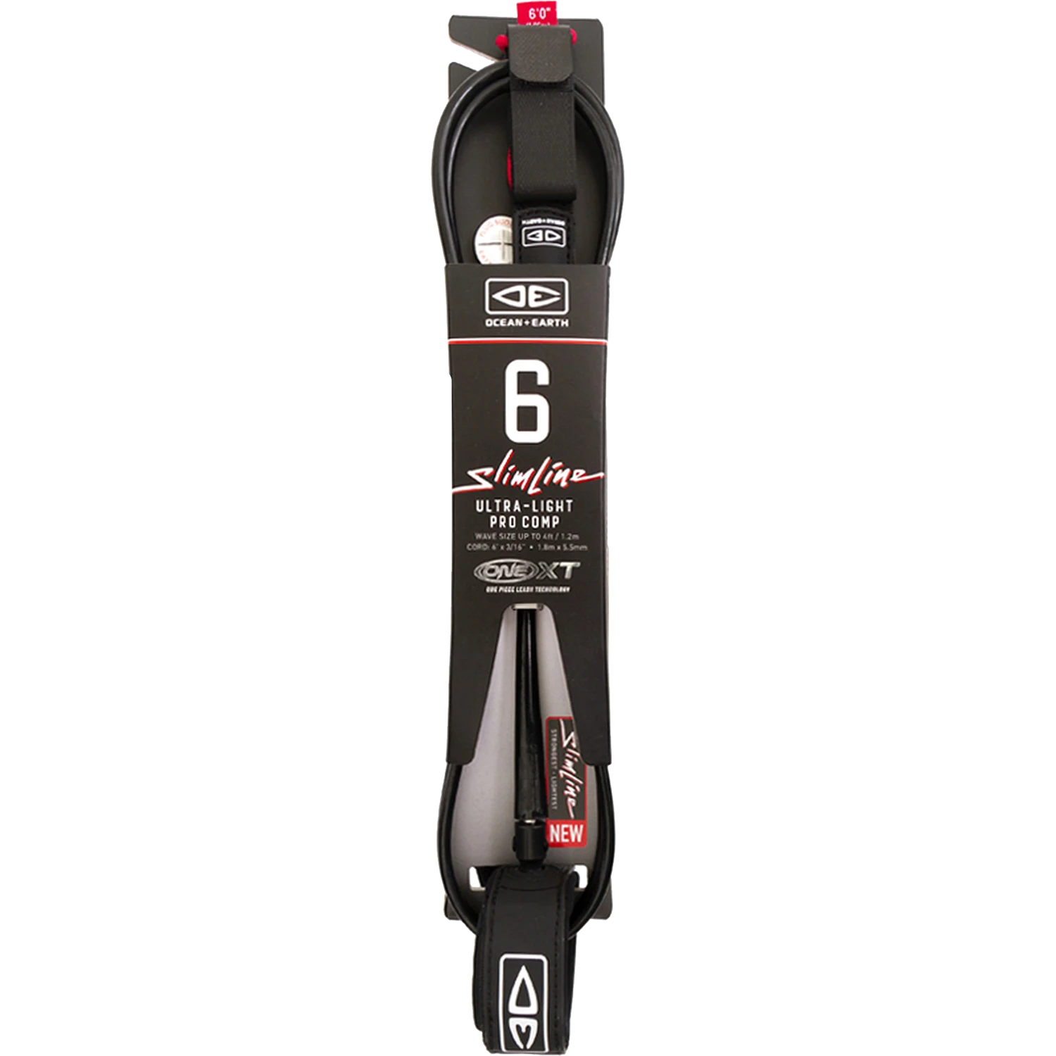 O&E SLIMLINE ULTRA-LT PRO COMP ONE-XT LEASH 6' BLK 1 O&E SLIMLINE ULTRA-LT PRO COMP ONE-XT LEASH 6' BLK