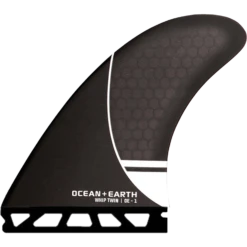 O&E OE-1 WHIP TWIN FIN SINGLE TAB 5.5"BLK/WHITE