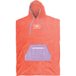 O&E LADIES DAY DREAM HOODED PONCHO CORAL