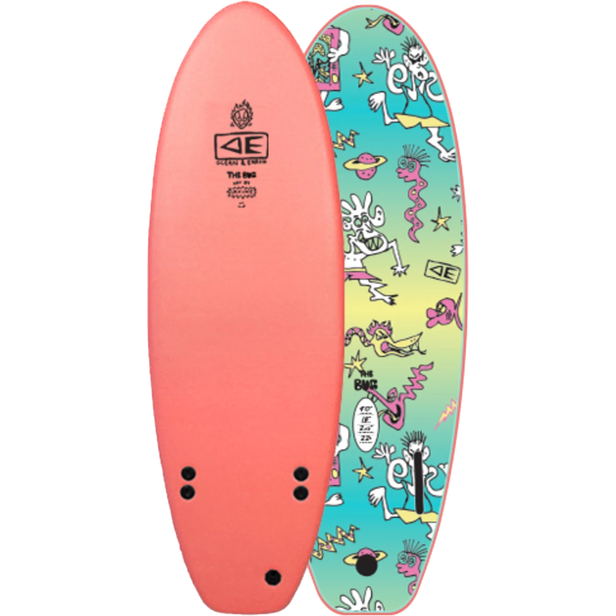 O&E FREAKS BUG TWIN FIN SOFTBOARD 4'0" CORAL 1 O&E FREAKS BUG TWIN FIN SOFTBOARD 4'0" CORAL