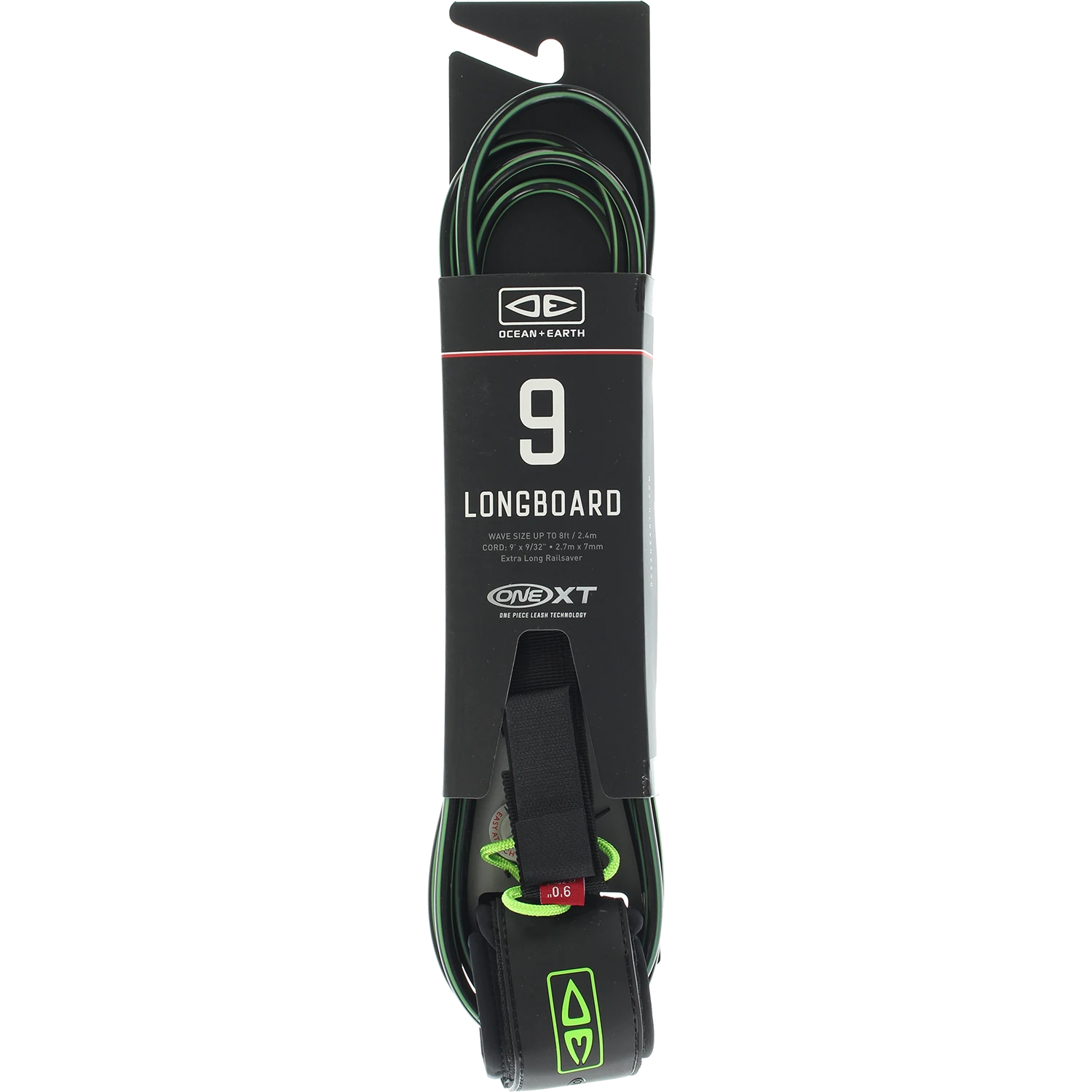 O&E ONE XT LONGBOARD PREMIUM LEASH 9' LIME 1 O&E ONE XT LONGBOARD PREMIUM LEASH 9' LIME