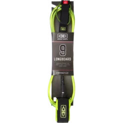 O&E MOULDED LONGBOARD REGULAR LEASH 9' LIME