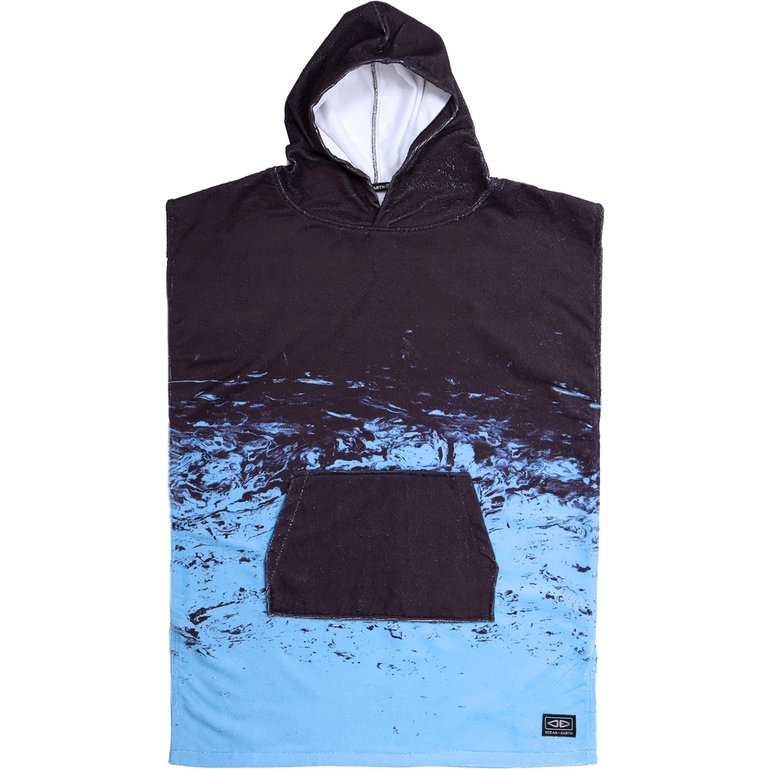 O&E YOUTH SOUTHSIDE HOODED PONCHO BLACK/BLUE 1 O&E YOUTH SOUTHSIDE HOODED PONCHO BLACK/BLUE