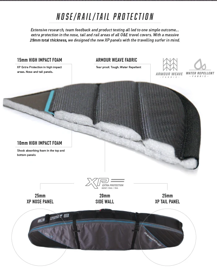 OCEAN & EARTH 6'0"-7'2'' TRIPLE COMPACT SHORTBOARD COVER 9 OCEAN & EARTH 6'0"-7'2'' TRIPLE COMPACT SHORTBOARD COVER - Image 9