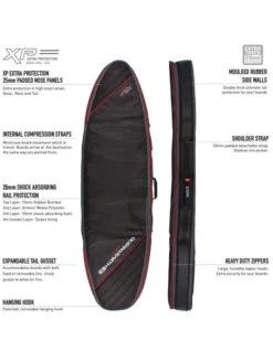 OCEAN & EARTH DOUBLE COMPACT SHORTBOARD COVER 7'2" -Sports-Surfing-Ocean & Earth ocean earth 6 4 double compact shortboard sacca doppia 2 1 1
