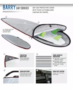 OCEAN & EARTH BARRY BASIC FISH BOARD COVER 6'8" -Sports-Surfing-Ocean & Earth ocean earth 6 8 barry basic sacca fish funboard