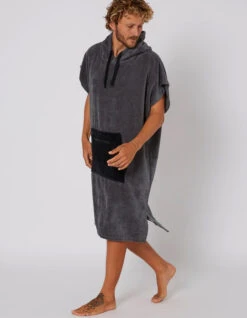 OCEAN & EARTH BREAK PONCHO CHARCOAL -Sports-Surfing-Ocean & Earth ocean earth poncho in spugna charcoal 1
